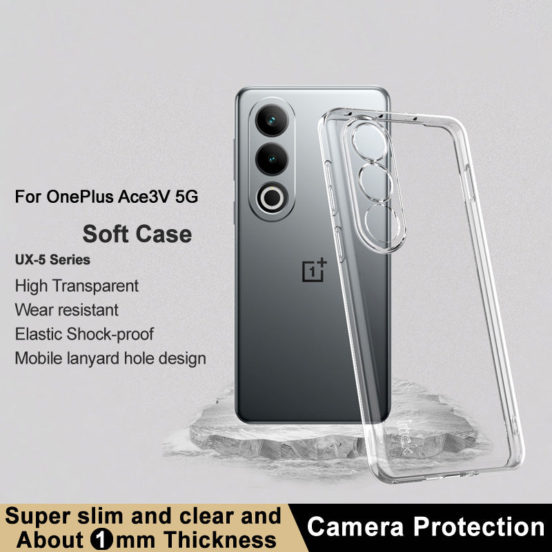 IMAK UX-5 Series For OnePlus Ace 3V 5G Slim Case Crystal Clear TPU Phone Cover IMAK UX-5 Series For OnePlus Ace 3V 5G Slim Case Crystal Clear TPU Phone Cover
